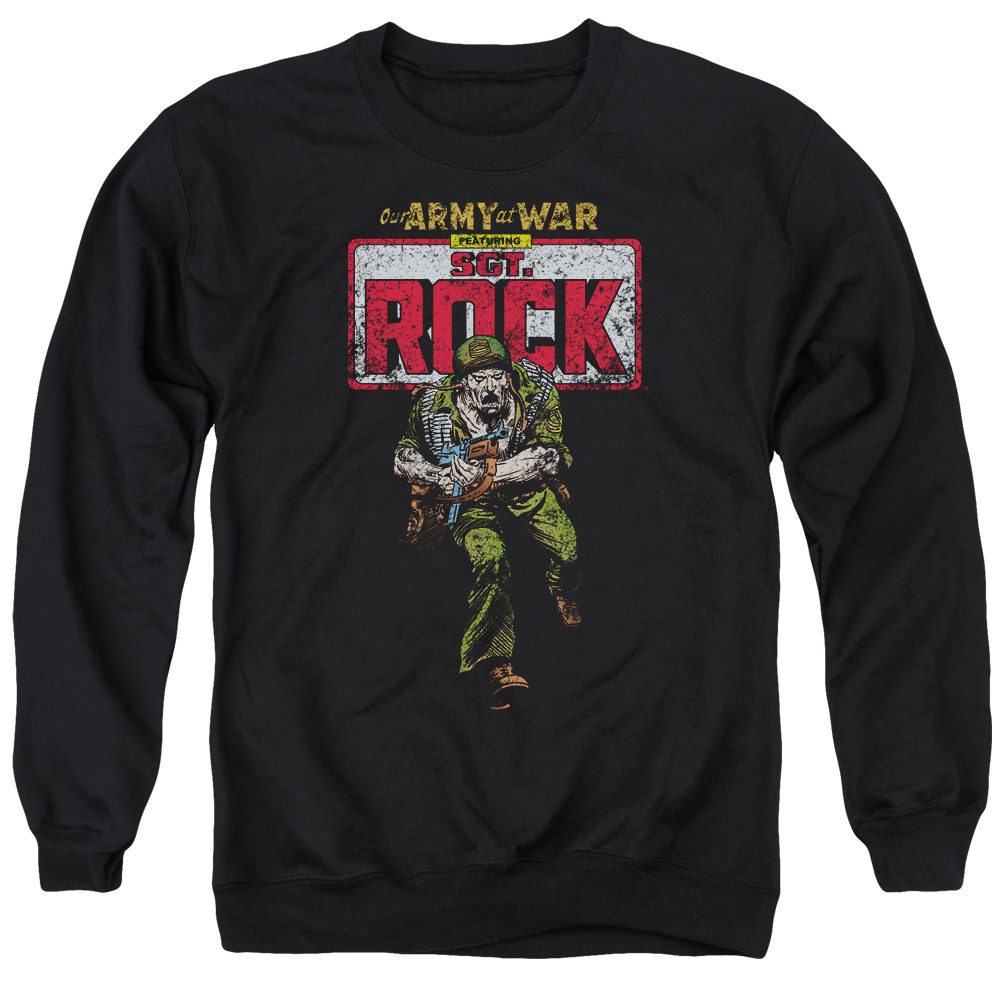 DCO458-AS-2 DC SGT Rock Adult Crewneck Sweatshirt, Black - Medium