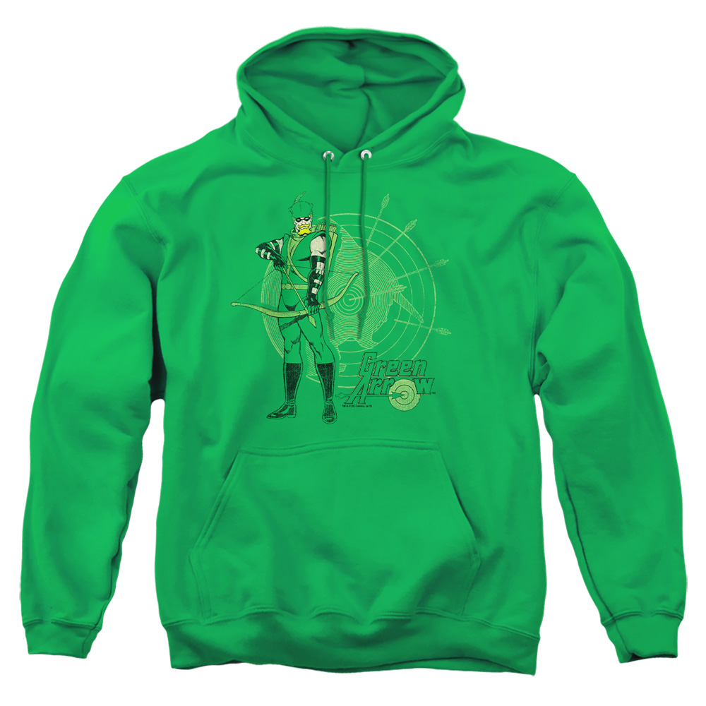 DCO447-AFTH-1 DC Arrow Target Adult Pullover Hoodie, Kelly Green - Small