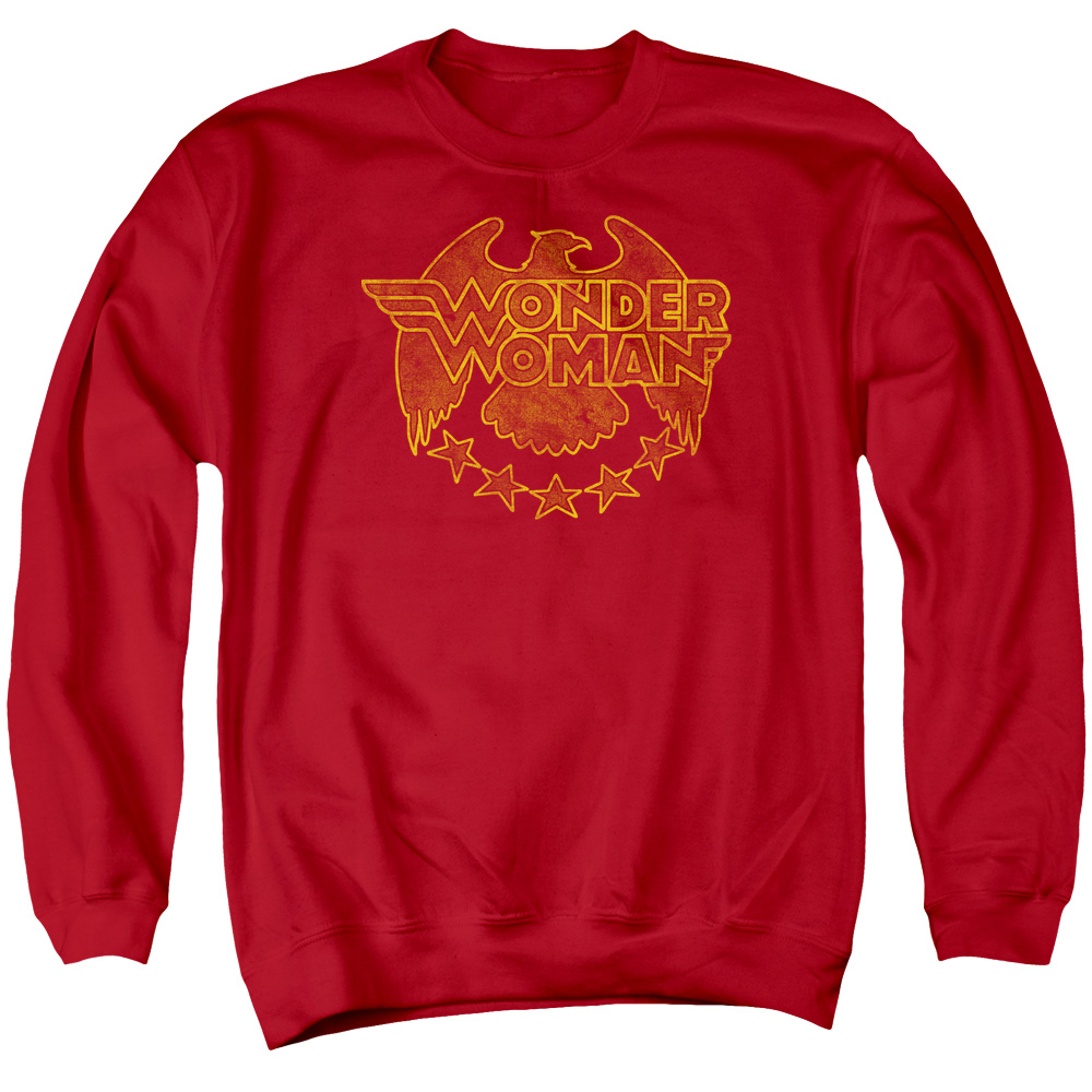 DCO779-AS-5 DC Wonder Eagle Adult Crewneck Sweatshirt, Red - 2X