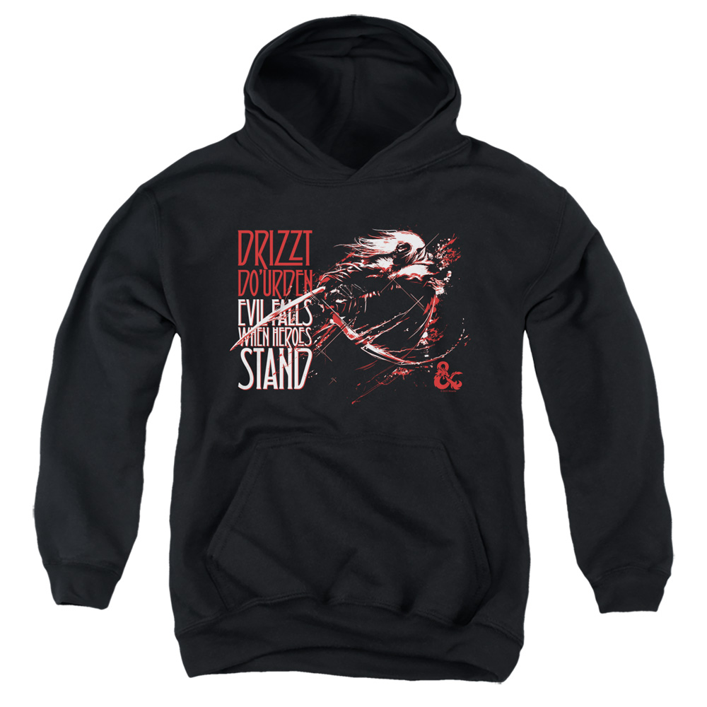 HBRO645-YFTH-2 Dungeons & Dragons Evil Falls Youth Hooded Sweatshirt, Black - Medium
