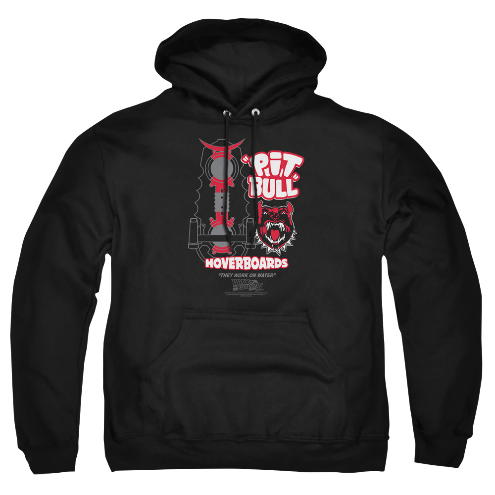 UNI338-AFTH-2 Back to the Future II Pit Bull Adult Pullover Hoodie, Black - Medium