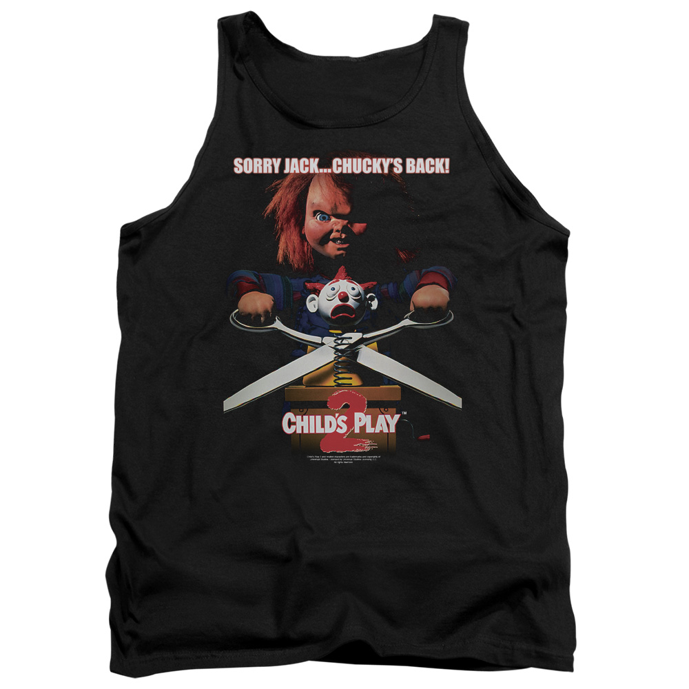 UNI363-TK-2 Childs Play 2 Chuckys Back Adult Tank Top, Black - Medium