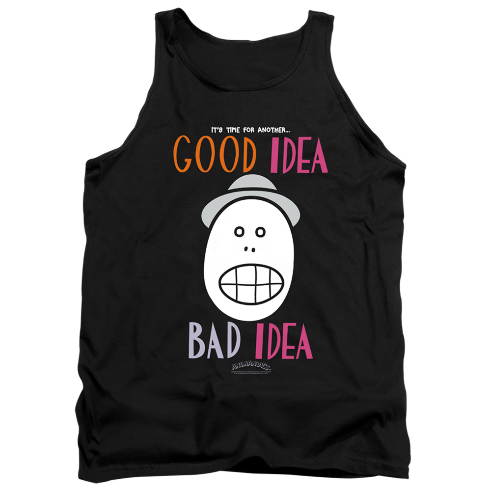WBT968-TK-2 Animaniacs Good Idea Bad Idea Adult Tank Top, Black - Medium