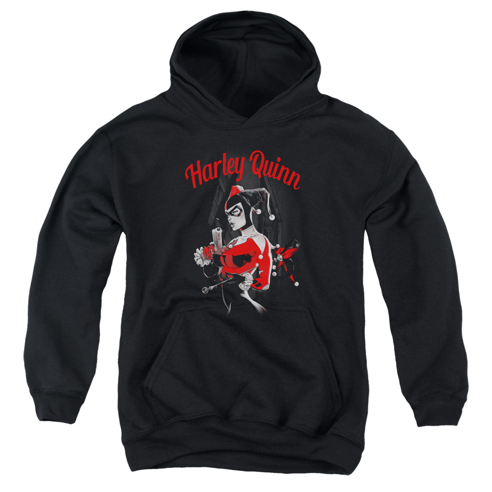 BM2755-YFTH-1 Batman Spring Gun Youth Hooded Sweatshirt, Black - Small