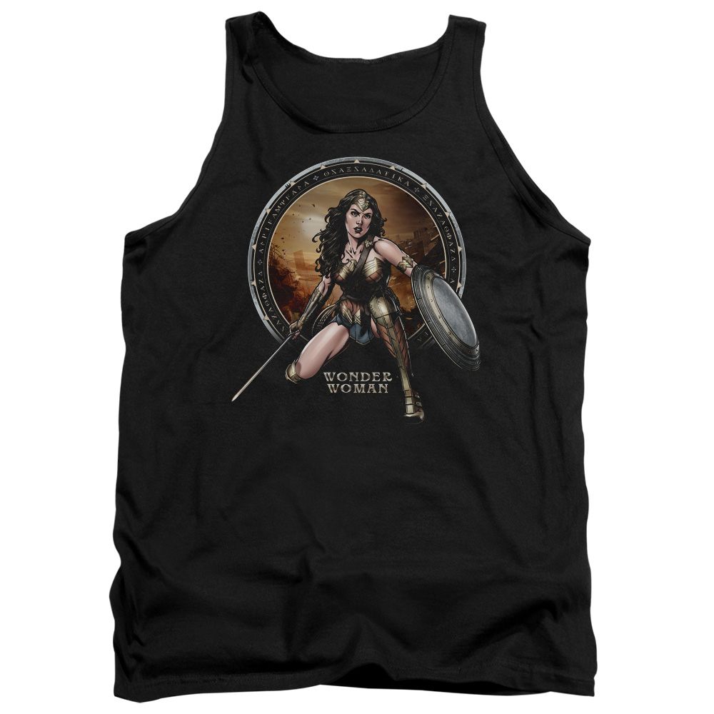 BVS127-TK-1 Batman vs Superman Batlle Zone Adult Tank Top, Black - Small