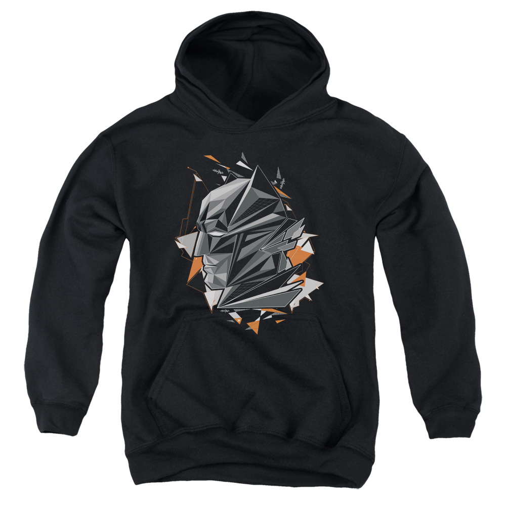 BVS129-YFTH-2 Batman vs Superman Bat Head Tech Youth Hooded Sweatshirt, Black - Medium