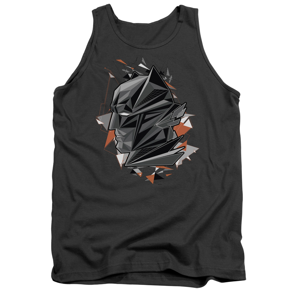 BVS129B-TK-3 Batman vs Superman Bat Head Tech Adult Tank Top, Charcoal - Large