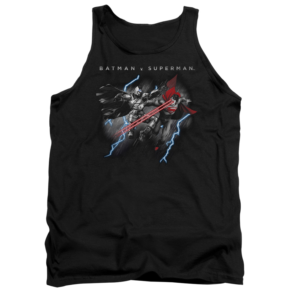 BVS144-TK-2 Batman vs Superman Lightning Fight Adult Tank Top, Black - Medium