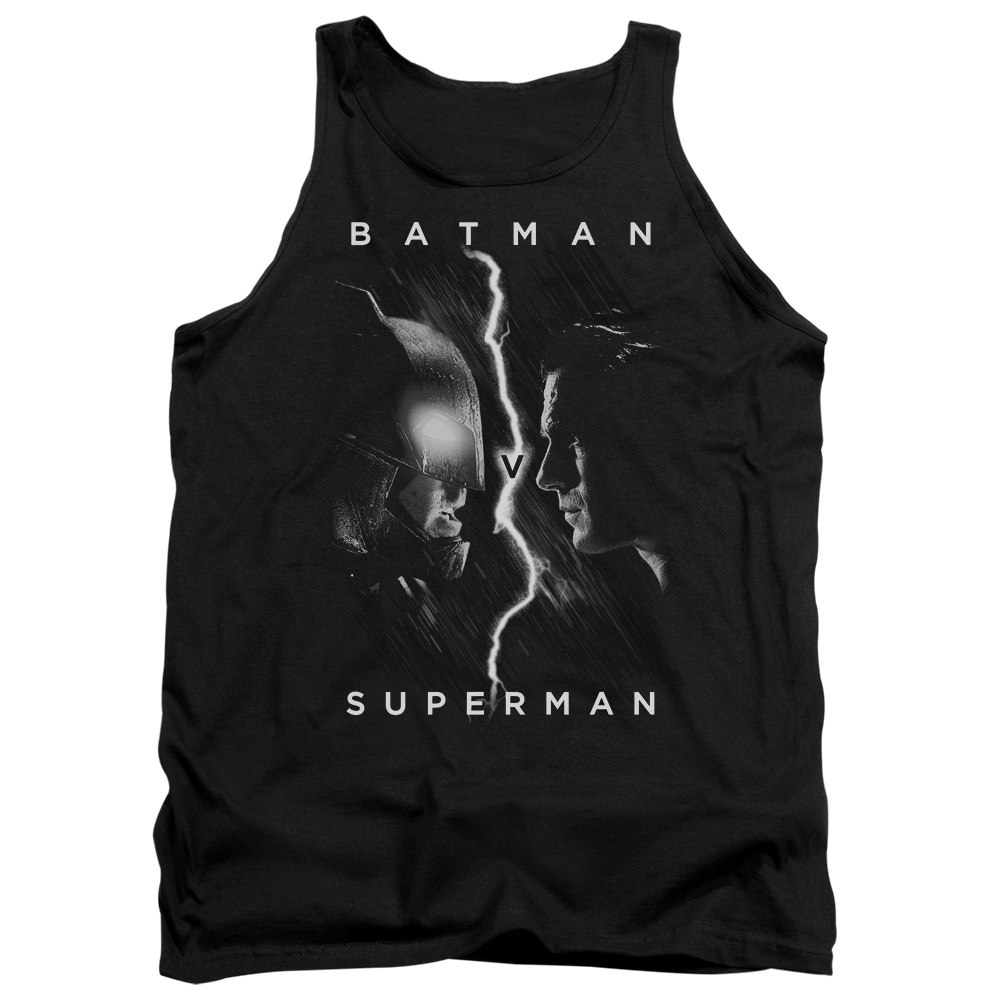 BVS210-TK-2 Batman vs Superman Face to Face Adult Tank Top, Black - Medium