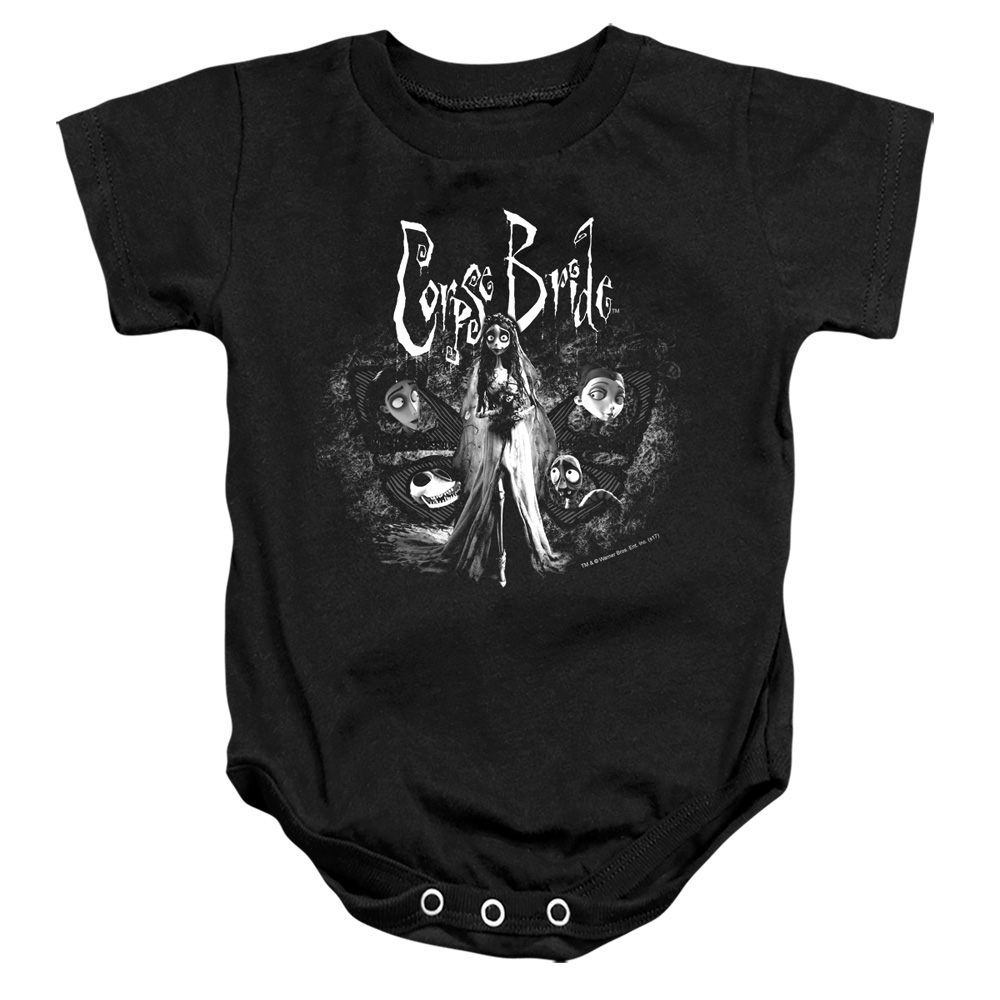 WBM212-SS-1 Corpse Bride to Be Infant Snapsuit, Black - Small - 6 Month
