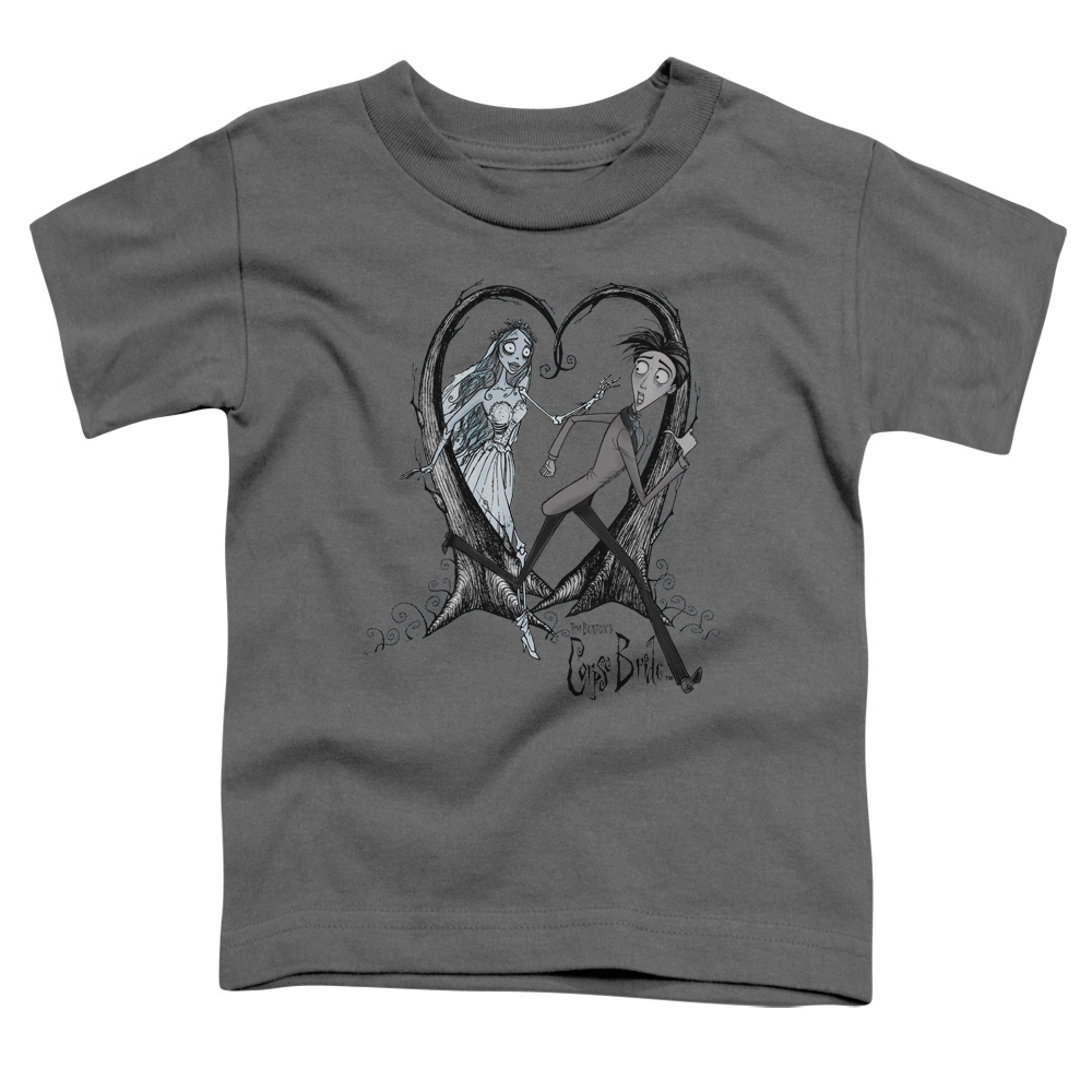 WBM217-KT-1 Corpse Bride Runaway Groom Toddler Short Sleeve T-Shirt, Charcoal - Large 4T