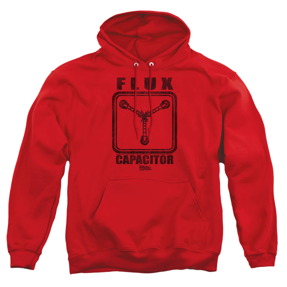 UNI1128-AFTH-1 Back to the Future Flux Capacitor Adult Pullover Hoodie, Red - Small