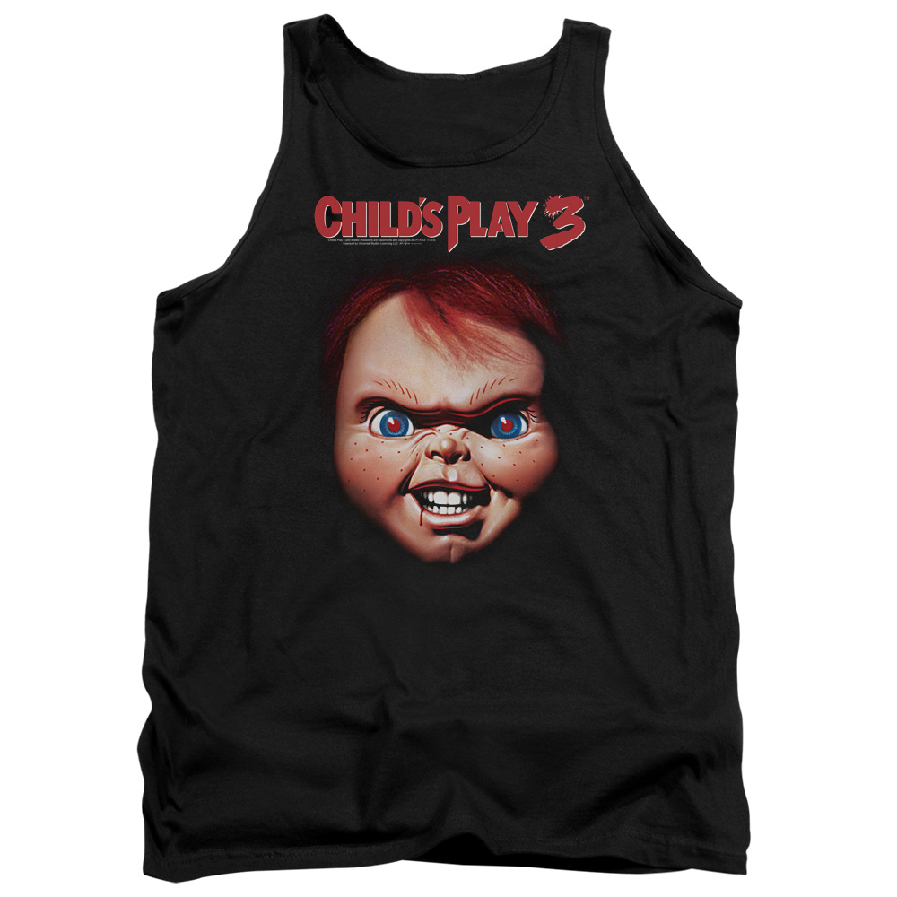 UNI322-TK-2 Childs Play 3 Chucky Adult Tank Top, Black - Medium
