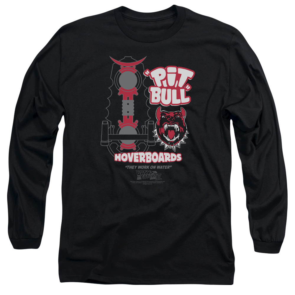 UNI338-AL-2 Back to the Future II Pit Bull Adult Long Sleeve T-Shirt, Black - Medium
