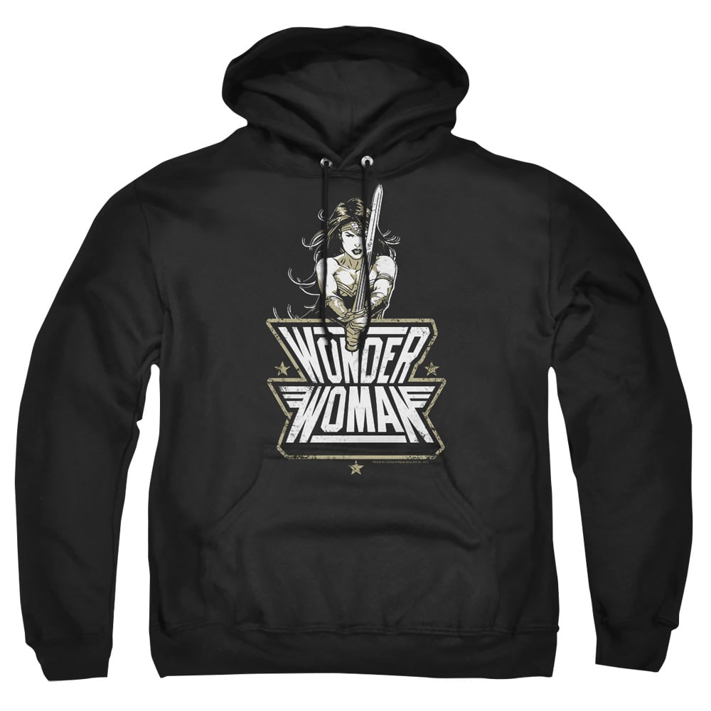 BVS126-AFTH-4 Batman vs Superman Tough Adult Pullover Hoodie, Black - Extra Large