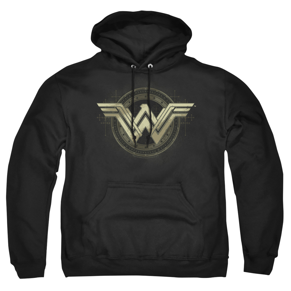 BVS108-AFTH-3 Batman vs Superman Ancient Emblems Adult Pullover Hoodie, Black - Large