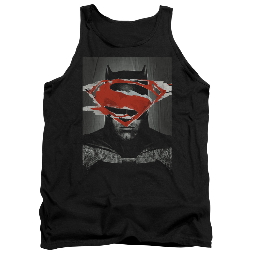 BVS139C-TK-2 Batman vs Superman Batman Poster Adult Tank Top, Black - Medium