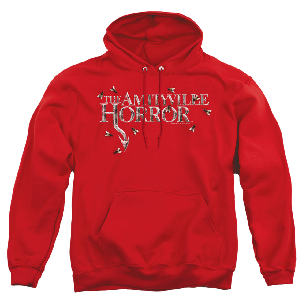 MGM328-AFTH-2 Amityville Horror Flies Adult Pullover Hoodie, Red - Medium