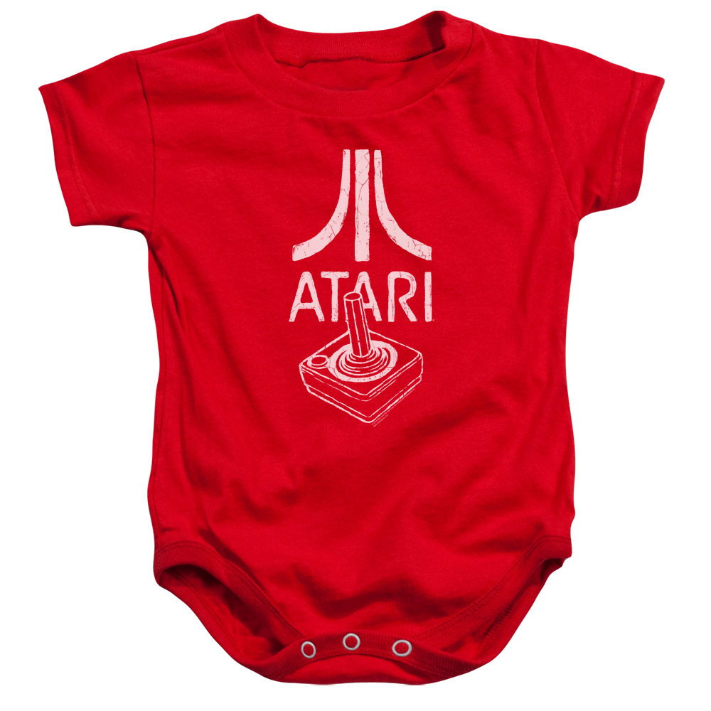 ATRI101-SS-1 Atari Joystick Logo Infant Snapsuit, Red - Small - 6 Month