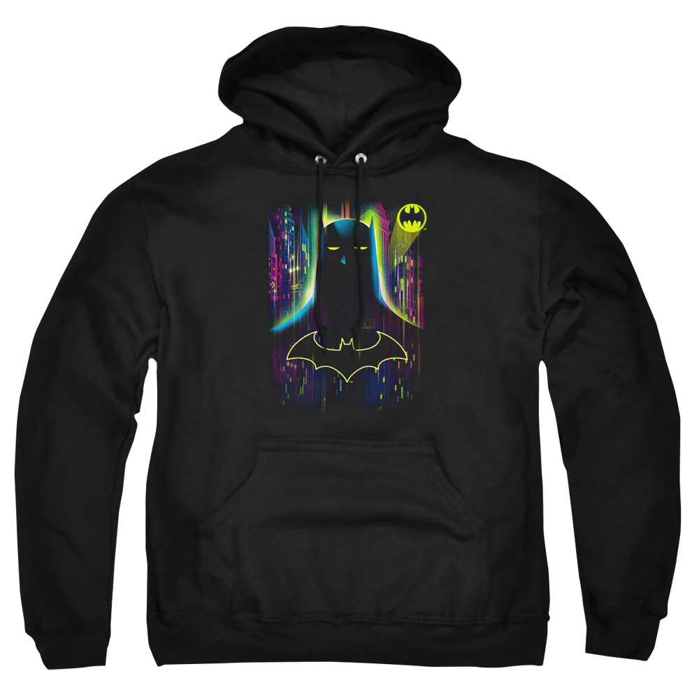 BM2806-AFTH-7 Batman Knight Lights Adult Pullover Hoodie, Black - 4X