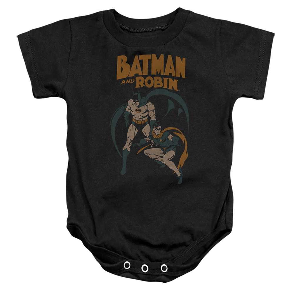 BM3413-SS-2 Batman & Robin Vintage 1 Infant Snapsuit, Black - Medium - 12 Month