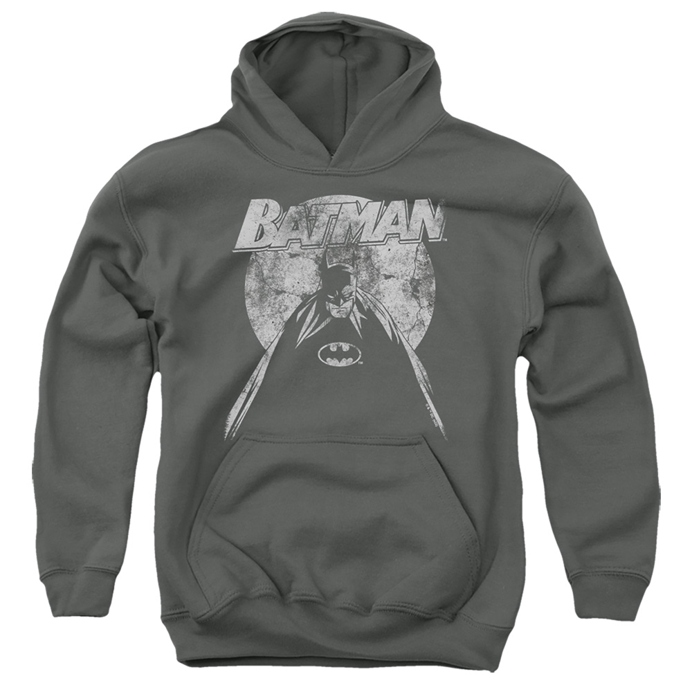 BM3431-YFTH-2 Batman Nightfall 2 Youth Hooded Sweatshirt, Charcoal - Medium