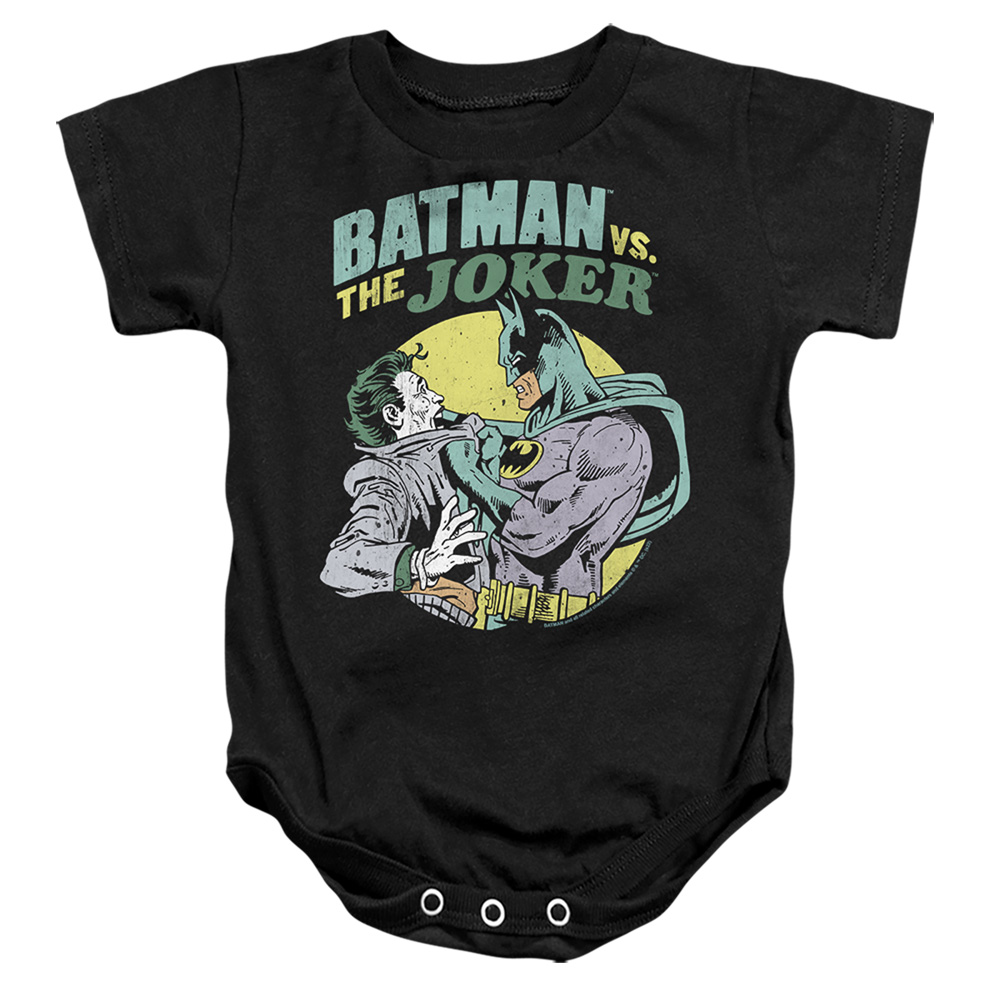 BM3449-SS-1 Batman vs Joker 3 Infant Snapsuit, Black - Small - 6 Month