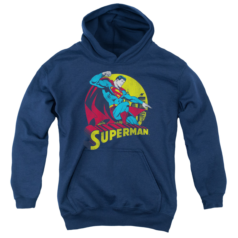 DCO265-YFTH-1 DC Big Blue Youth Hooded Sweatshirt, Navy - Small
