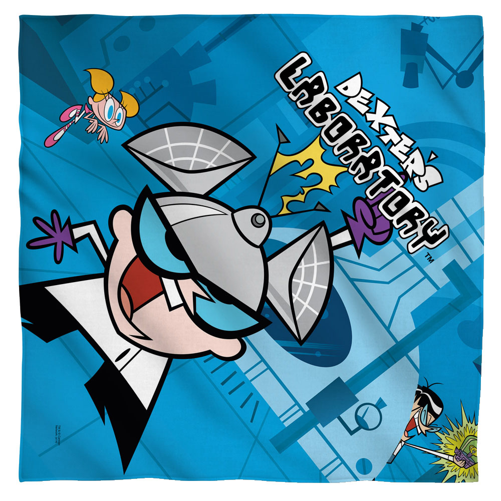 CN415-BND1-0 Dexters Lab Bandana, White - 22 x 22 in.
