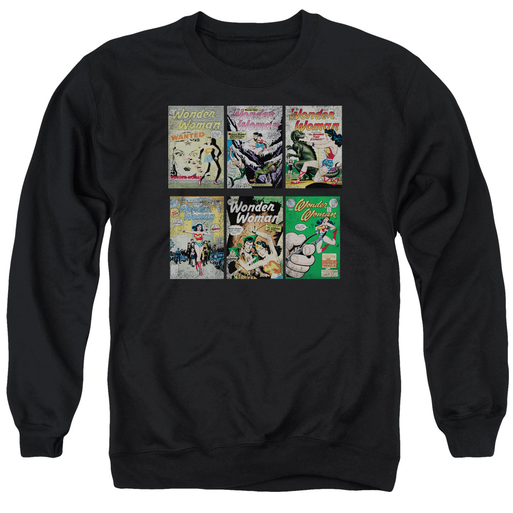DCO545-AS-3 DC WW Covers Adult Crewneck Sweatshirt, Black - Large