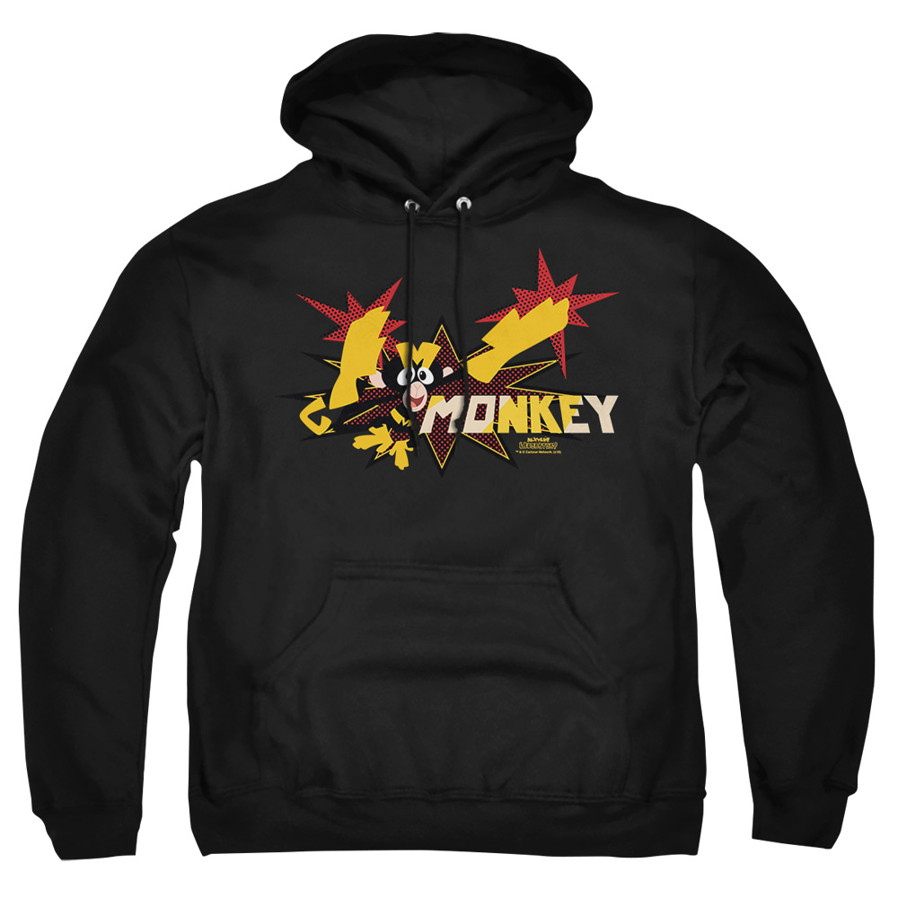 CN462-AFTH-7 Dexterss Laboratory Monkey Adult Pullover Hoodie, Black - 4X