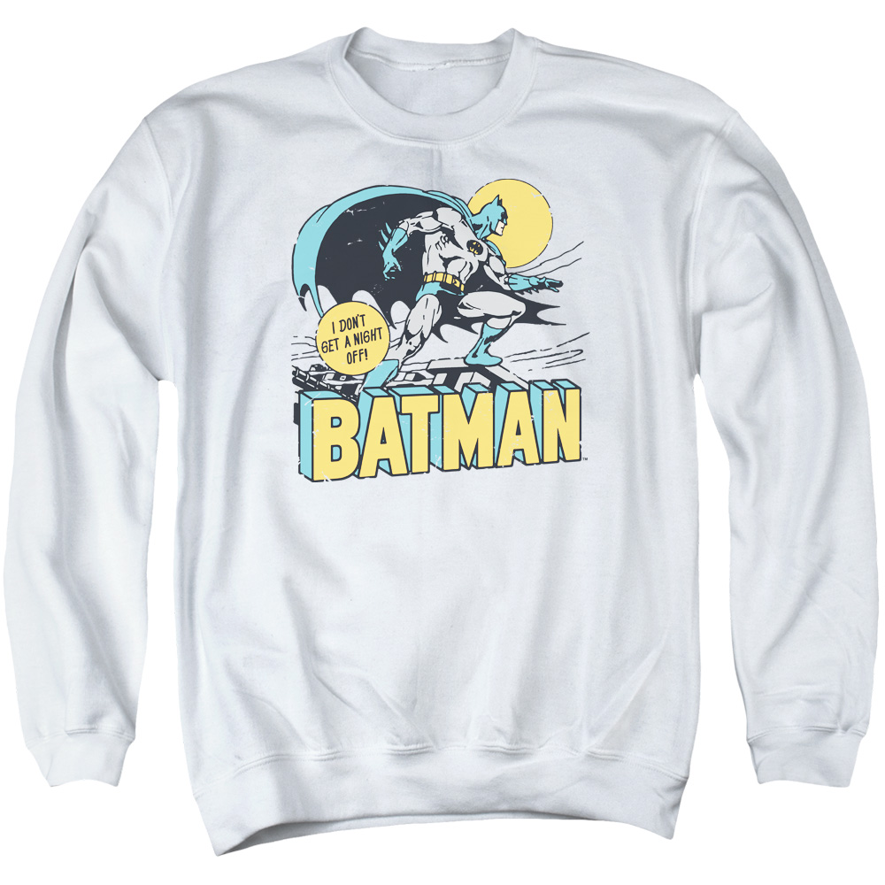 DCO756-AS-2 DC Night Off Adult Crewneck Sweatshirt, White - Medium