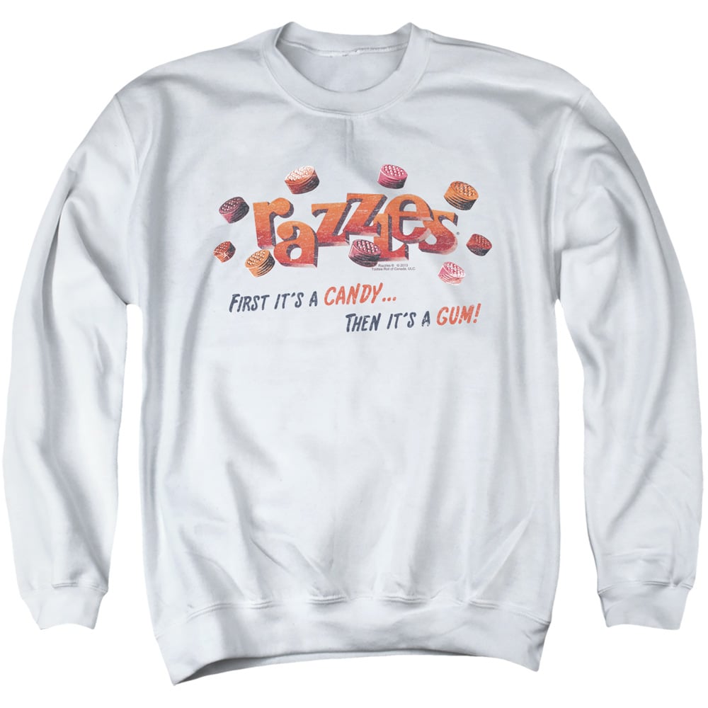 DBL143-AS-2 Dubble Bubble A Gum & A Candy Adult Crewneck Sweatshirt, White - Medium