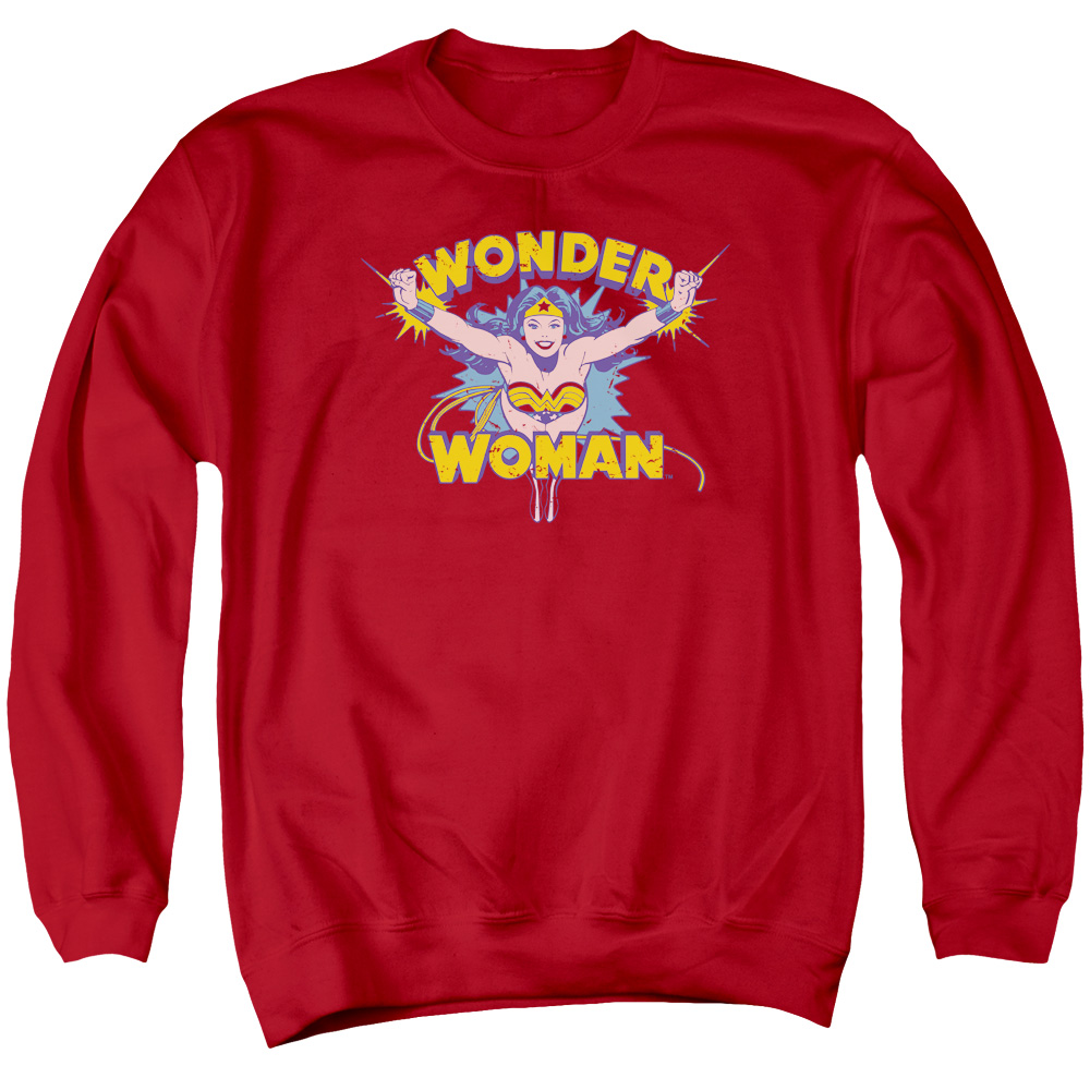 DCO764-AS-2 DC Flying Through Adult Crewneck Sweatshirt, Red - Medium