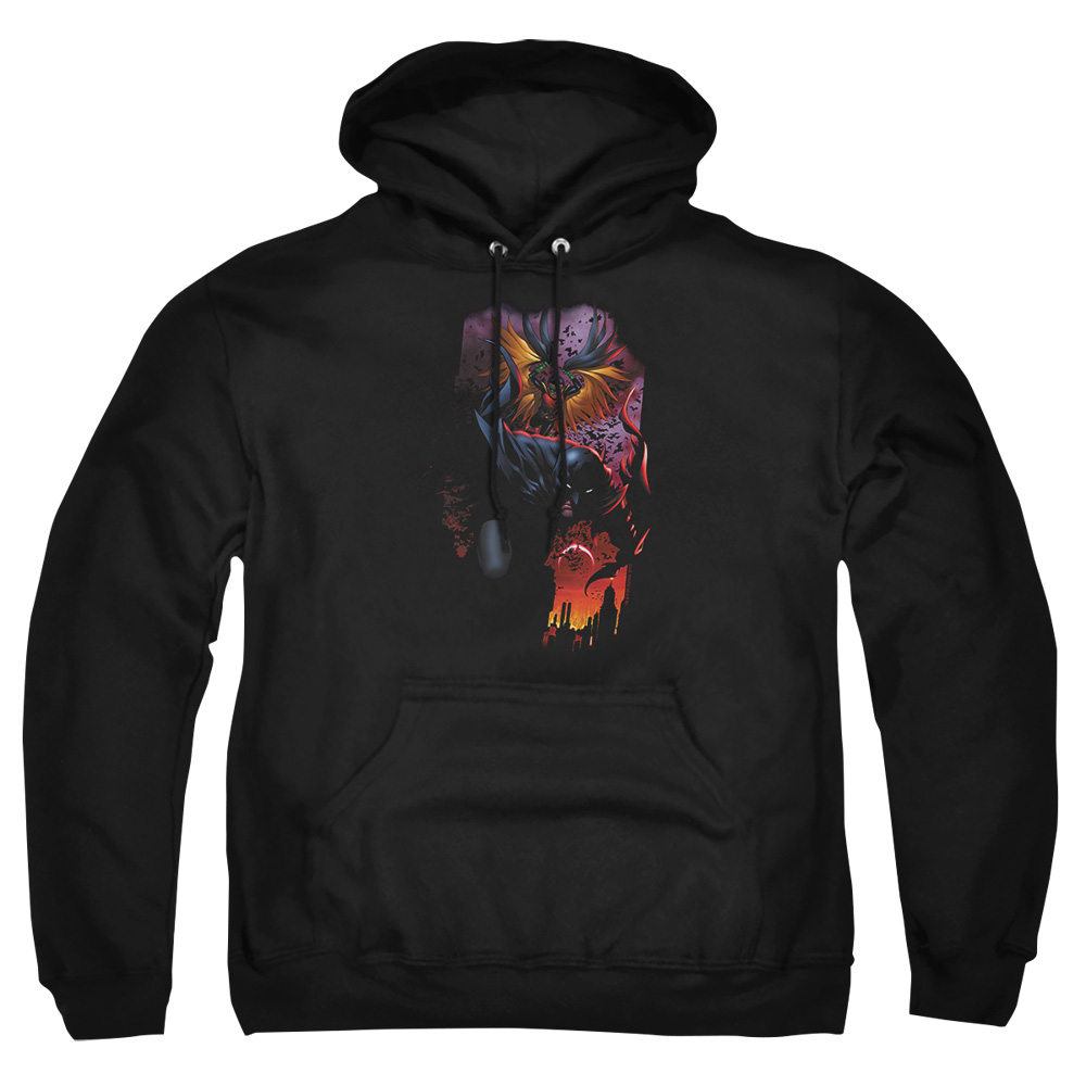 DCR112-AFTH-7 Batman & Robin No.1 Adult Pullover Hoodie, Black - 4X