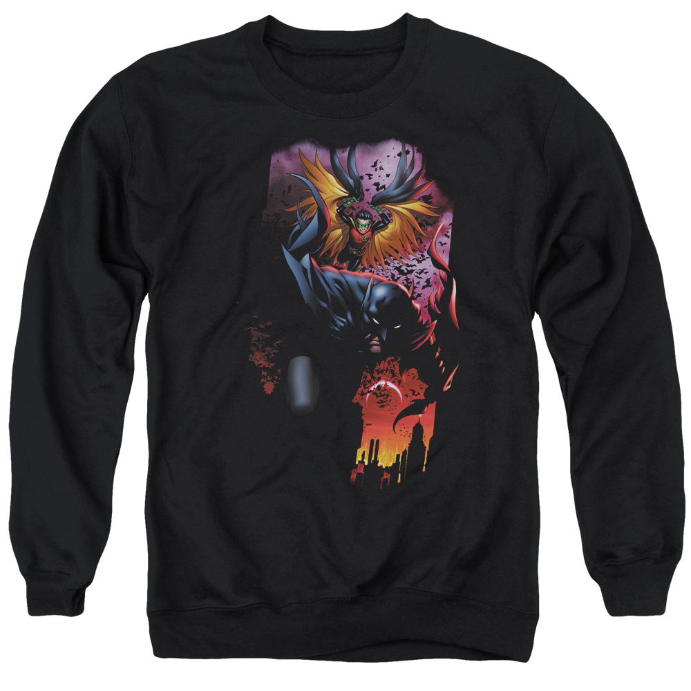 DCR112-AS-2 Batman & Robin No.1 Adult Crewneck Sweatshirt, Black - Medium