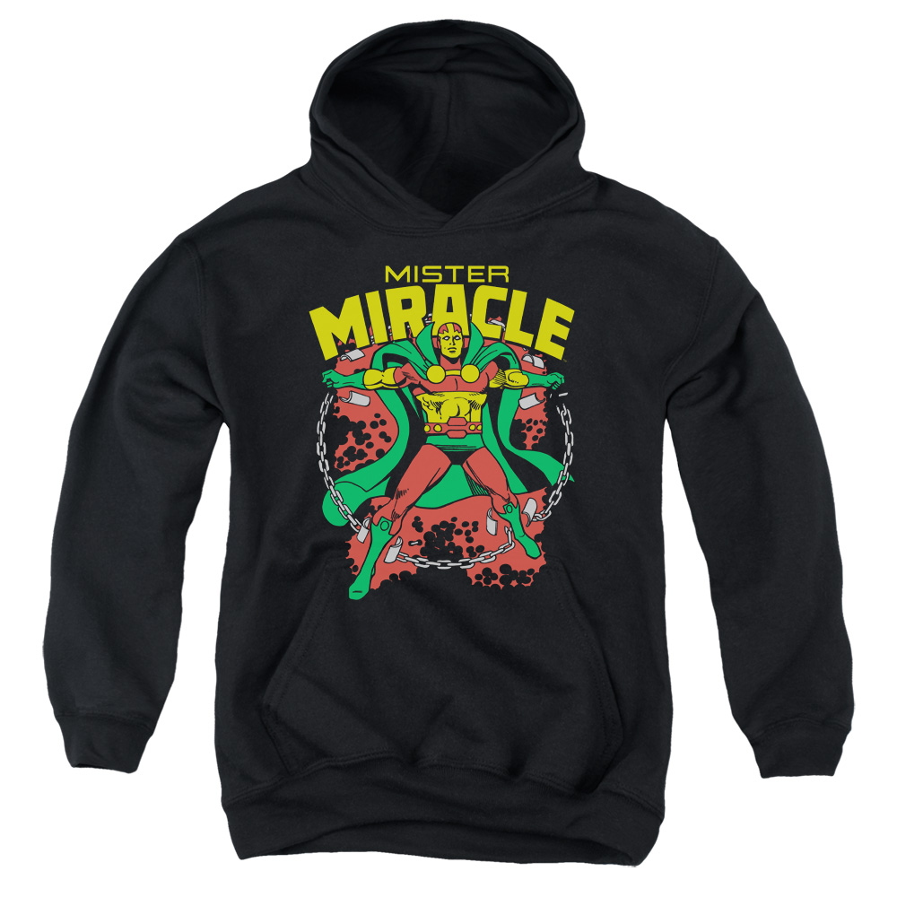 DCO320-YFTH-2 DC Mr Miracle Youth Hooded Sweatshirt, Black - Medium