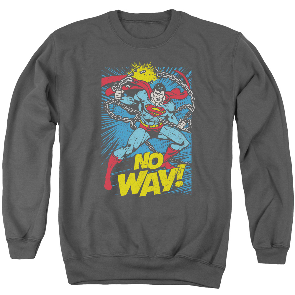 DCO747-AS-2 DC No Way Adult Crewneck Sweatshirt, Charcoal - Medium