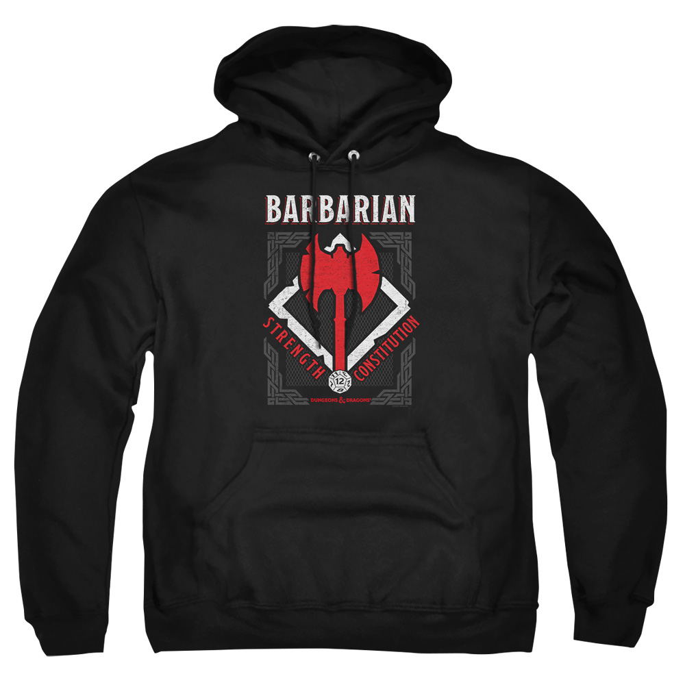 HBRO656-AFTH-8 Dungeons & Dragons Barbarian Adult Pullover Hoodie, Black - 5X