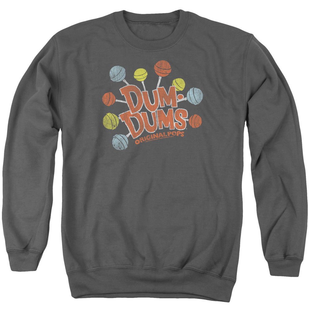 DUM111-AS-2 Dum Dum Original Pops Adult Crewneck Sweatshirt, Charcoal - Medium