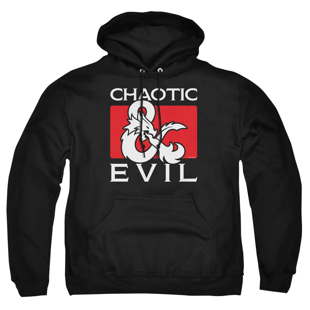 HBRO676-AFTH-8 Dungeons & Dragons Chaotic Evil Adult Pullover Hoodie, Black - 5X