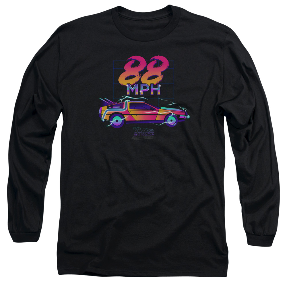 UNI1104-AL-6 Back to the Future 88 Mph Adult Long Sleeve T-Shirt, Black - 3X