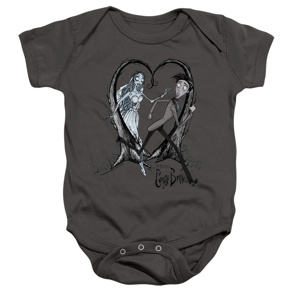 WBM217-SS-3 Corpse Bride Runaway Groom Infant Snapsuit, Charcoal - Large - 18 Month
