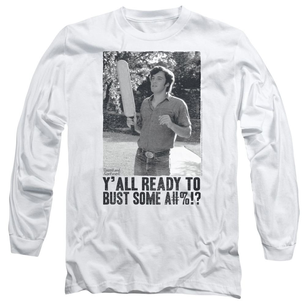 UNI982-AL-2 Dazed & Confused Paddle Adult Long Sleeve T-Shirt, White - Medium
