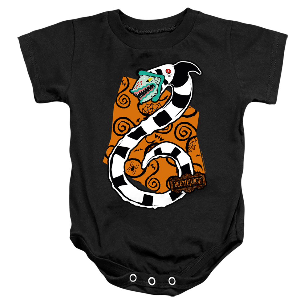 WBM1436-SS-2 Beetlejuice Worm Infant Snapsuit, Black - Medium - 12 Month