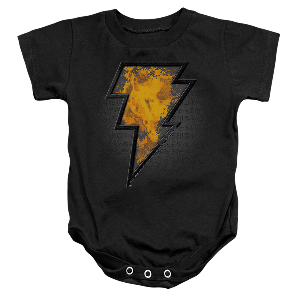 WBM1941-SS-2 Black Adam Beveled Emblem Infant Snapsuit, Black - Medium - 12 Month