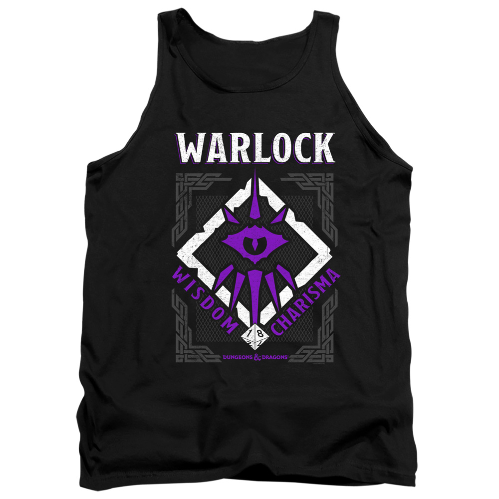 HBRO666-TK-2 Dungeons & Dragons Warlock Adult Tank Top, Black - Medium
