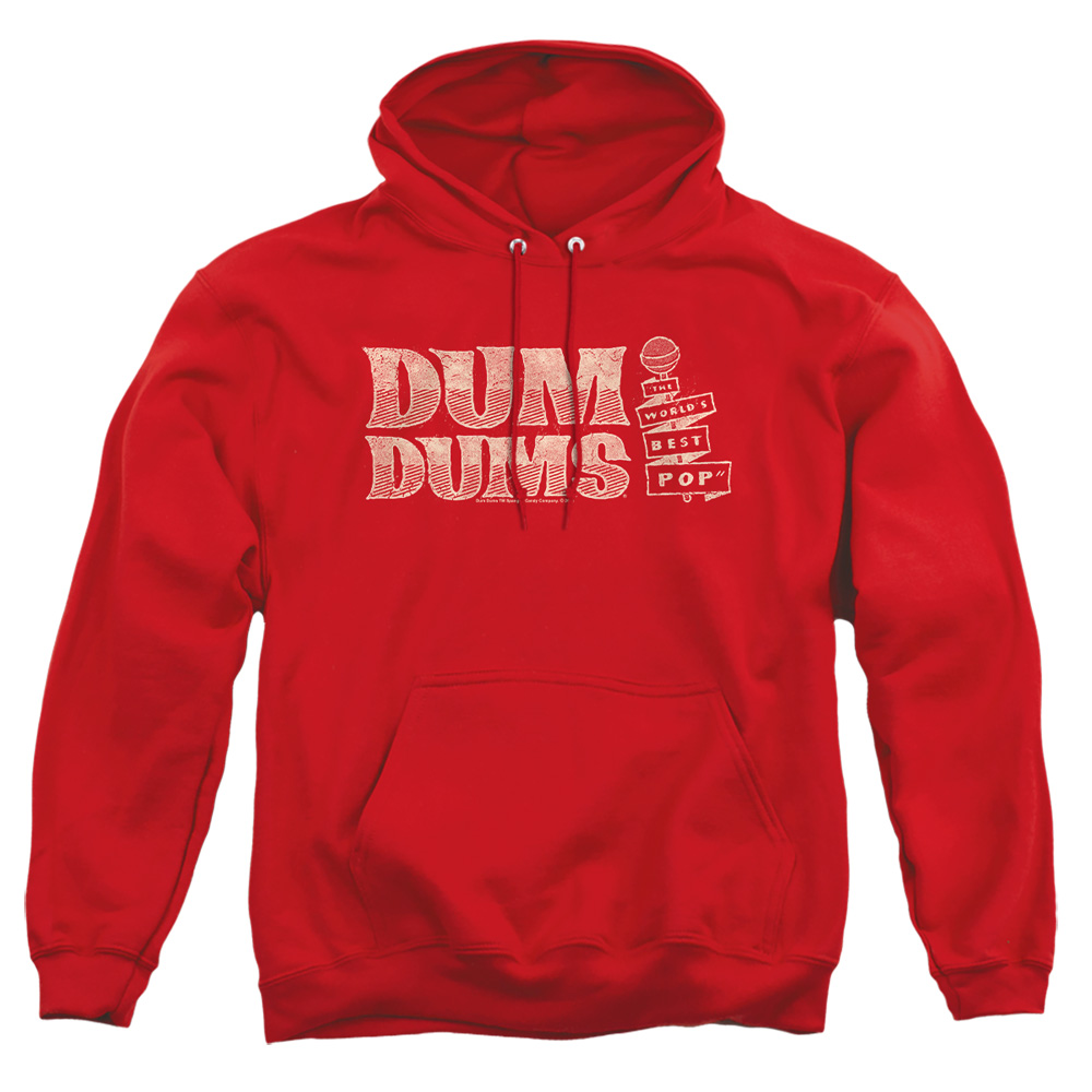 DUM112-AFTH-4 Dum Dum Worlds Best Adult Pullover Hoodie, Red - Extra Large