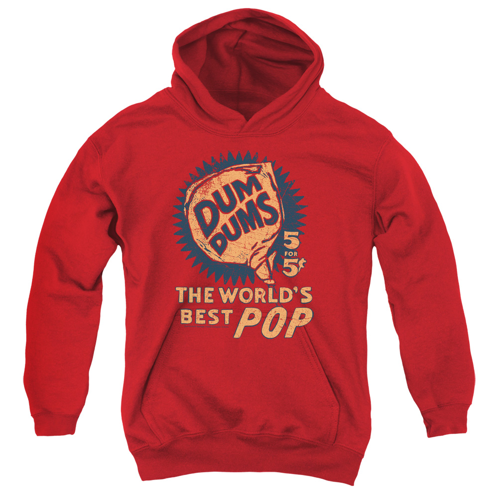 DUM117-YFTH-2 Dum Dum 5 for 5 Youth Hooded Sweatshirt, Red - Medium