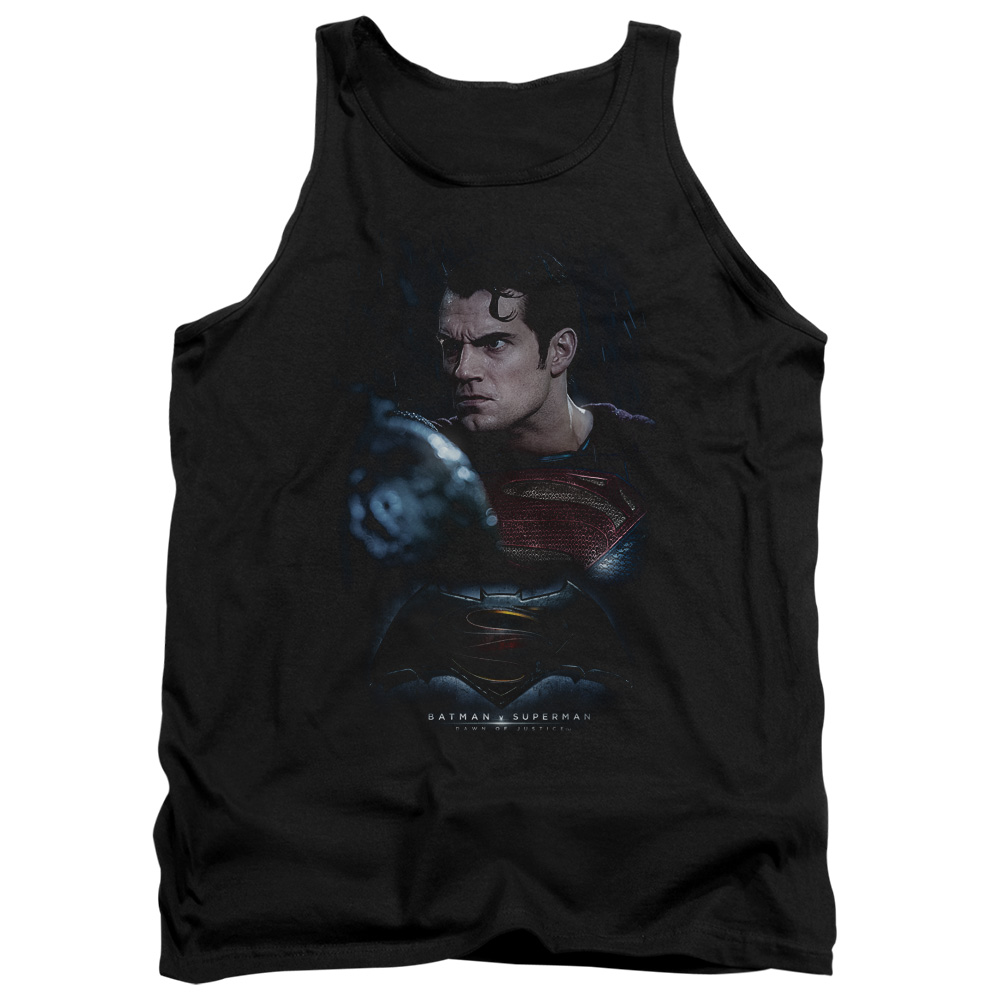 BVS207-TK-2 Batman vs Superman Super Angry Adult Tank Top, Black - Medium